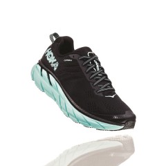 comparer et trouver le meilleur prix des chaussures Hoka One One Clifton 6 noire et aqua sur Sportadvice